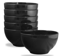 Reston Lloyd 73100SET 100% Melamine Dinnerware Cereal, Soup, Dip Bowls, Black