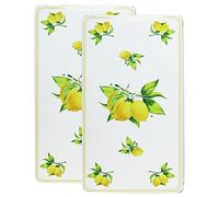 Reston Lloyd Decorative Lightweight Tin Rectangular Stovetop/Burner Cover Set, Fresh Lemons & Honey Bees, 11.25 x 19.75