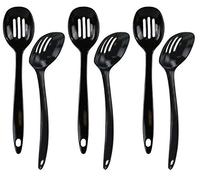 Reston Lloyd Melamine Slotted Spoon Kitchen Premium Quality Utensil with Heat Resistant Ergonomic Handle Durable BPA-Free Plastic, Black