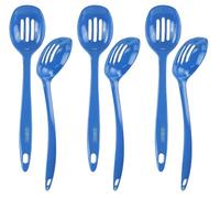 Reston Lloyd Melamine Slotted Spoon Kitchen Utensil, Premium Quality Utensil with Heat Resistant Ergonomic Handle, Durable BPA-Free Plastic, 11.5 inch Long, Set of 6,