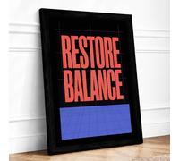 Restore Balance Geometric Framed Wall Art Print A1 (84.1×59.4cm) Black, Wall Decor for Living Room, Bedroom, Office & Home, Ready to Hang, Art Gift