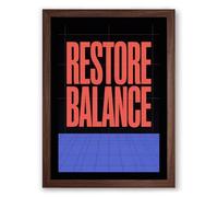 Restore Balance Geometric Framed Wall Art Print A2 (59.4×42cm) Walnut, Wall Decor for Living Room, Bedroom, Office & Home, Ready to Hang, Art Gift
