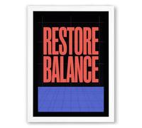 Restore Balance Geometric Framed Wall Art Print A2 (59.4×42cm) White, Wall Decor for Living Room, Bedroom, Office & Home, Ready to Hang, Art Gift