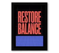 Restore Balance Geometric Framed Wall Art Print A4 (29.7×21cm) Black, Wall Decor for Living Room, Bedroom, Office & Home, Ready to Hang, Art Gift