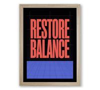 Restore Balance Geometric Framed Wall Art Print A4 (29.7×21cm) Oak, Wall Decor for Living Room, Bedroom, Office & Home, Ready to Hang, Art Gift