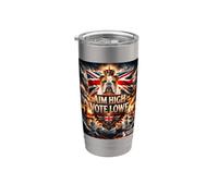Restore Britain - Aim High Vote Lowe, Great British Bulldog Stainless Steel Insulated Tumbler