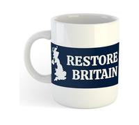 Restore Britain | Blue Background | Funny Gift Idea Cup Tea Coffee | 11oz Mug