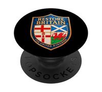 RESTORE BRITAIN Party - Rupert Lowe & United Kingdom Shield PopSockets Adhesive PopGrip
