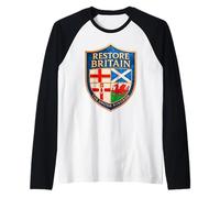 Restore Britain Party - Rupert Lowe & United Kingdom Shield Raglan Baseball Tee