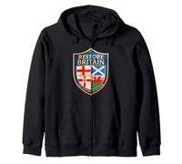 RESTORE BRITAIN Party - Rupert Lowe & United Kingdom Shield Zip Hoodie