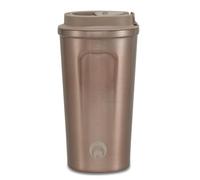Restore Relax Stainless Steel Travel Mug Metallic Bronze 500ml Double Wall Insulated Coffee Cup with Leakproof Lid, Easy Grip Design, Fits Car Cup Holders, Coffee on the Go