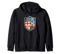 RESTORE THE EMPIRE - RESTORE BRITAIN and Rupert Lowe Shield Zip Hoodie