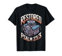 Restored Psalms 23:3 Engine Faith Design T-Shirt