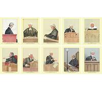 Restored Set of 10 x A4 Vanity Fair Art Prints: Vintage Judges & Lawyers