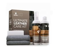 RESTOREM Ultimate Leather Care Kit - 250ml Leather Cleaner & Conditioner - Includes 2 x Microfibre Cloths & Sponge - Sofa, Car Seat & Upholstery Cleaner - Furniture & Chair Restoration Kit