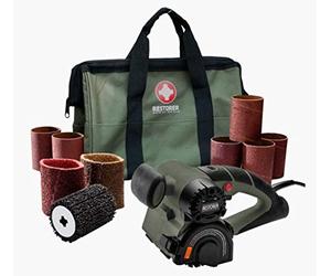 RESTORER Drum Sander Tool for Woodworking, Surface Conditioning, Buffer Polisher, Paint Stripper Remover, WR351K2 Variable Speed with vac attachment, Tool Bag, OHIO family business, 11 x 7 x 7 inches