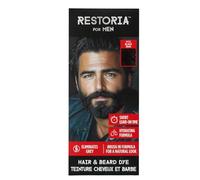 Restoria Men's Hair & Beard Dye Kit BLACK | Quick 5-Minute Grey Coverage | Hydrating, Easy Brush-In Formula | Natural Matte Look | Vegan & Paraben-Free