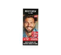 Restoria Men's Hair & Beard Dye Kit LIGHT BROWN | Quick 5-Minute Grey Coverage | Hydrating, Easy Brush-In Formula | Natural Matte Look | Vegan & Paraben-Free