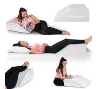 Restorology Large Leg Elevation Wedge Pillow, Helps Sleeping, Resting, Reading, Blood Circulation, Post Surgery Back Hip Neck Knee Pain, Removable Zip Cover