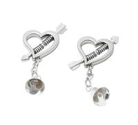 Restraint Sex Toy for Women Couple Play Game Metal Nipple Clamps Clips Ring Bell Slave BDSM Breast Bondage White One Size