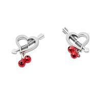 Restraint Sex Toy for Women Couple Play Game Metal Nipple Clamps Clips Ring Bell Slave BDSM Breast Bondage Red One Size
