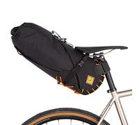 Restrap Big Sattelttasche Saddle Holster with storage bag, Unisex, Big Sattelttasche mit Packsack, Schwarz/Orange, 41 x 21 x 19 cm, 14 Liter
