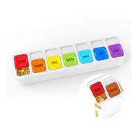 Restree Weekly Pill Organizer Once a Day, Daily Medicine Organizer with Slide-Lid, 7 Day Portable Travel Pill case, Vitamin & Supplement Organizer (White)