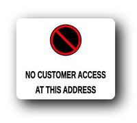 Restricted access sign indicating no customer entry. Sign - 11.0x9.5cm Brushed Aluminium