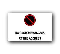 Restricted access sign indicating no customer entry. Sign - 14.0x9.0cm Brushed Aluminium
