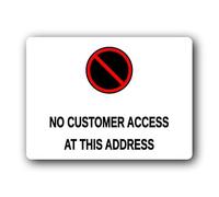 Restricted access sign indicating no customer entry. Sign - 19.0x14.0cm Brushed Aluminium