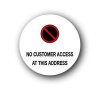 Restricted access sign indicating no customer entry. Sign - 9.5x9.5cm Brushed Aluminium