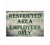 Restricted Area Employees Only Sign Aluminum Metal Plaque Rustic Tin Sign Retro Wall Decor In Metal Sign Plaque Poster 8X12 Inches