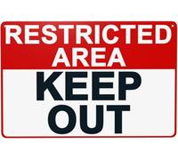 Restricted Area Keep Out Authorized Personnel Only Retro Warning Metal Sign Tin Signs Aluminum Sign For Outdoors Use Yard Farm Fence Home Wall Decor 12x16 Inch