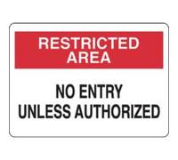 RESTRICTED AREA No Entry Unless Authorized Sign Vintage Metal Tin Signs for Home Office Kitchen Bar Cafe Garden Farm Farmhouse Wall Decor 12x8 Inch