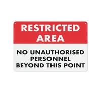 Restricted Area No Unauthorised Personnel Beyond This Point Sign Sign, 8 X 12 Grade Reflective Sheeting Rust Free Aluminum, Weather Resistant, Waterproof, Easy To Mount