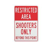 Restricted Area Shooters Only Beyond This Point Sign Sign, 8 X 12 Grade Reflective Sheeting Rust Free Aluminum, Weather Resistant, Waterproof, Easy To Mount