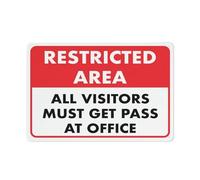 Restricted Area Visitors Must Get Pass Classics Wall Art for Cozy Decor for kitchen Cafe living Room Farmhouse Restaurant Chic Plaque Decorative Gifts Tin Sign 8x12 Inch