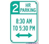 Restriction caution tin sign/2 hour parking8:30am to 5:30pm large room metal sign/garage parking yard aluminum sign 8×12 INCH