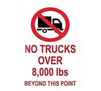 Restriction Caution Tin Sign No Trucks Over 8,000 Lbs Beyond This Point Parking Metal Sign Garage Parking Yard Aluminum Sign Home Bar Kitchen Coffee Man Cave Garage Wall Decor Art Tin Sign 8x12 Inch