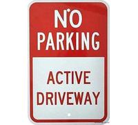 Restriction Caution Tin Signs/No Parking - active Driveway, es, Red On White Metal Signs/Garage Yard Aluminum Sign 8"x12"