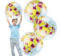Restroma 3 Pcs 24 Inch Giant Inflatable Globes Large Blow Up Beach Ball Inflatable World Globe for Summer Pool Party Earth Day Classroom Learning