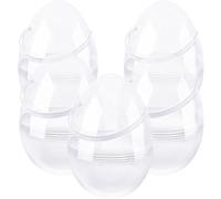 Restroma 5 Pack 10 Inch Gaint Clear Easter Eggs Large Easter Egg with Handles Jumbo Transparent Easter Egg Fillable for Easter Basket Stuffers