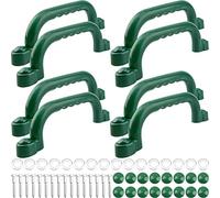 Restroma 8-Piece Green Plastic Playground Safety Handles for Kids: U-Shape Grab Handles, Swing Set & Play House Accessories
