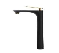 Restroom Faucet Bathroom Sink faucets for 1 Hole Black Single Brass Basin, D(Black D)