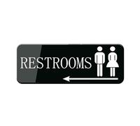 Restroom Sign For Office Door Wall Bathroom Signs For Home And Business - Men And Women Sign Black White 10X3 In - Easy Installation Without Any Tools - Quality Guaranteed