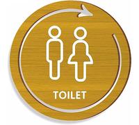 Restroom sign, Restroom Identification Sign, Men's and Women's Signs, 3D Acrylic Raised Icons, 9 Inch Round Bathroom Door (F)(Onecolor)