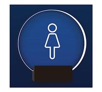 Restroom Sign, Restroom Light Sign, Wall Mount Ladies Gents Bathroom Lighted White Ideal Signs for Office(A)