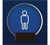 Restroom Sign, Restroom Signs, Led Light Sign, Wall Mount Mens Gents Women Bathroom Lighted White Ideal(A)