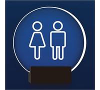 Restroom Sign, Restroom Signs, Led Light Sign, Wall Mount Mens Gents Women Bathroom Lighted White Ideal(C)