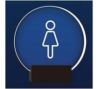 Restroom Sign, Restroom Signs, Led Light Sign, Wall Mount Mens Gents Women Bathroom Lighted White Ideal(A)
